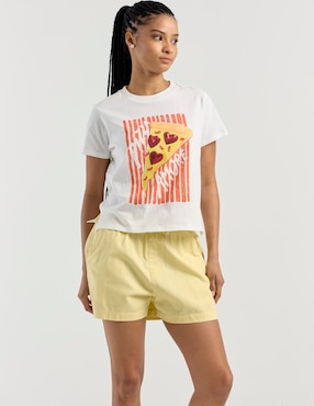 Playera manga corta Non Stop cuello redondo para mujer