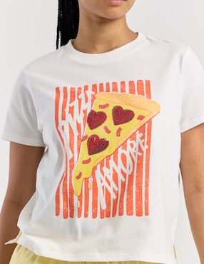 Playera manga corta Non Stop cuello redondo para mujer