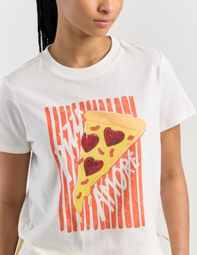 Playera manga corta Non Stop cuello redondo para mujer