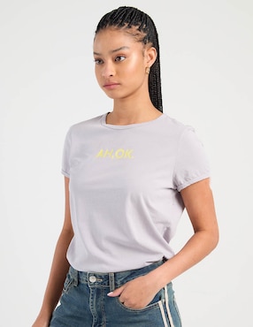 Playera manga corta Non Stop cuello redondo para mujer