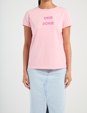 Playera manga corta Non Stop cuello redondo para mujer