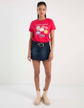 Falda short mini Non Stop de mezclilla a la cintura