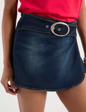 Falda short mini Non Stop de mezclilla a la cintura