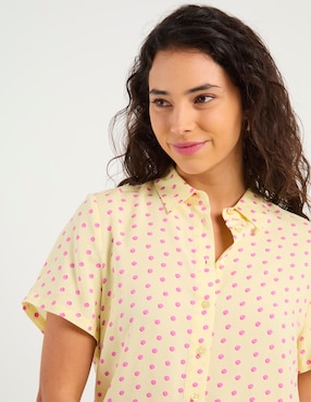 Blusa camisera Non Stop manga corta para mujer