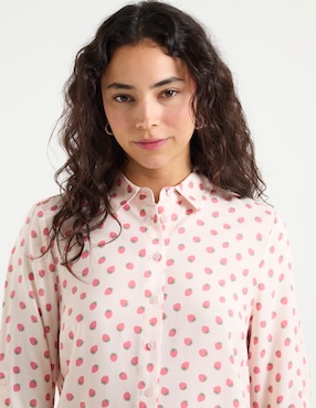 Blusa camisera Non Stop manga larga para mujer