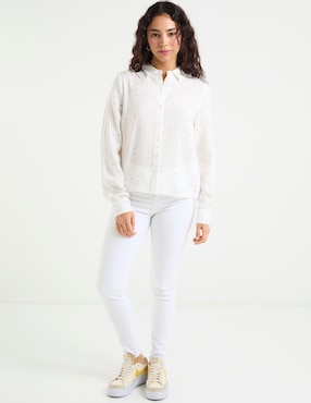Blusa camisera Non Stop manga larga para mujer