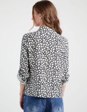 Blusa camisera Non Stop manga larga para mujer
