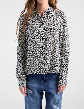 Blusa camisera Non Stop manga larga para mujer