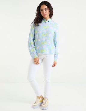 Blusa camisera Non Stop manga larga para mujer