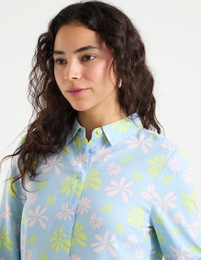 Blusa camisera Non Stop manga larga para mujer
