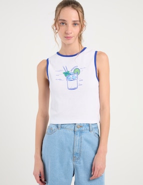 Playera sin manga Non Stop cuello redondo para mujer