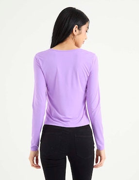 Playera manga larga Non Stop cuello redondo para mujer