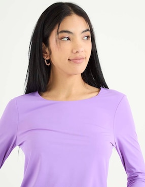 Playera manga larga Non Stop cuello redondo para mujer