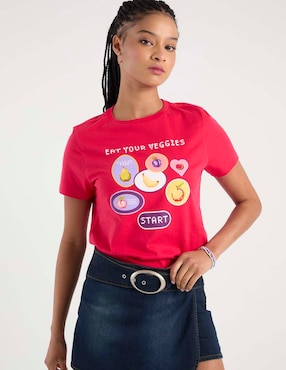 Playera manga corta Non Stop cuello redondo para mujer