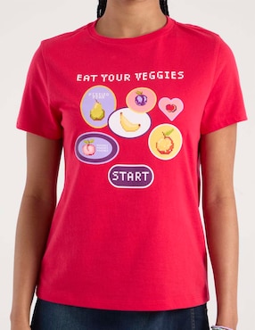 Playera manga corta Non Stop cuello redondo para mujer