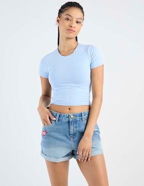 Short Non Stop de mezclilla para mujer