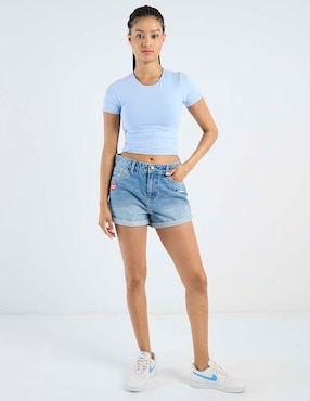 Short Non Stop de mezclilla para mujer