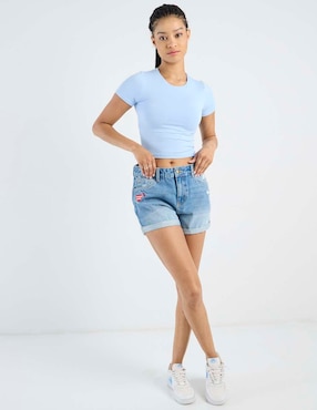 Short Non Stop de mezclilla para mujer