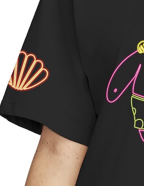Playera manga al codo Nickelodeon cuello redondo para mujer