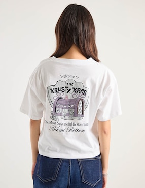 Playera manga corta Nickelodeon Bob Esponja cuello redondo para mujer