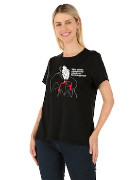Playera manga corta Disney Dtr Disney cuello redondo para mujer