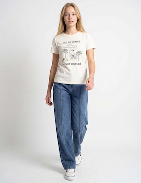 Playera manga corta Non Stop cuello redondo para mujer