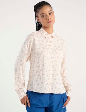 Blusa camisera Non Stop manga larga para mujer