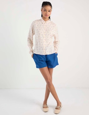Blusa camisera Non Stop manga larga para mujer