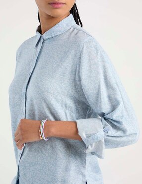 Blusa camisera Non Stop manga larga para mujer