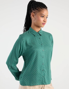 Blusa camisera Non Stop manga larga para mujer