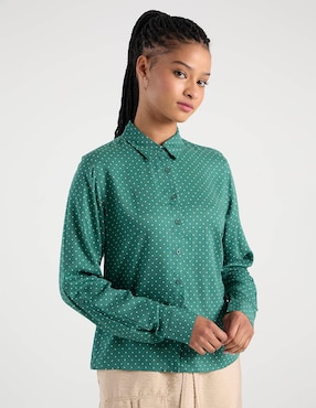 Blusa camisera Non Stop manga larga para mujer