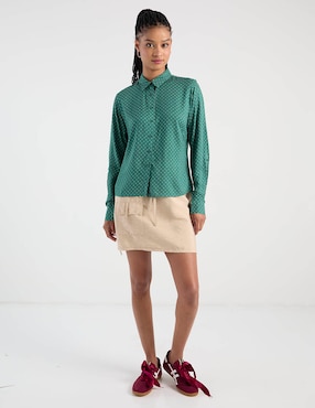 Blusa camisera Non Stop manga larga para mujer