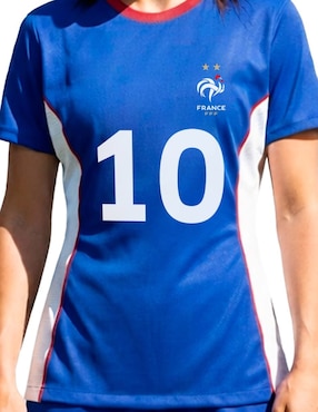 Playera manga corta Selección Francia cuello redondo para mujer