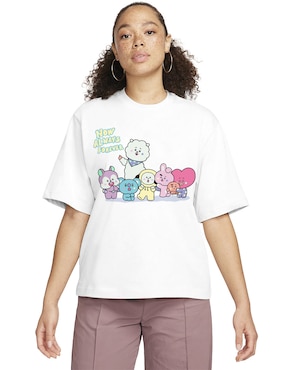 Playera manga corta Tycoon cuello redondo para mujer