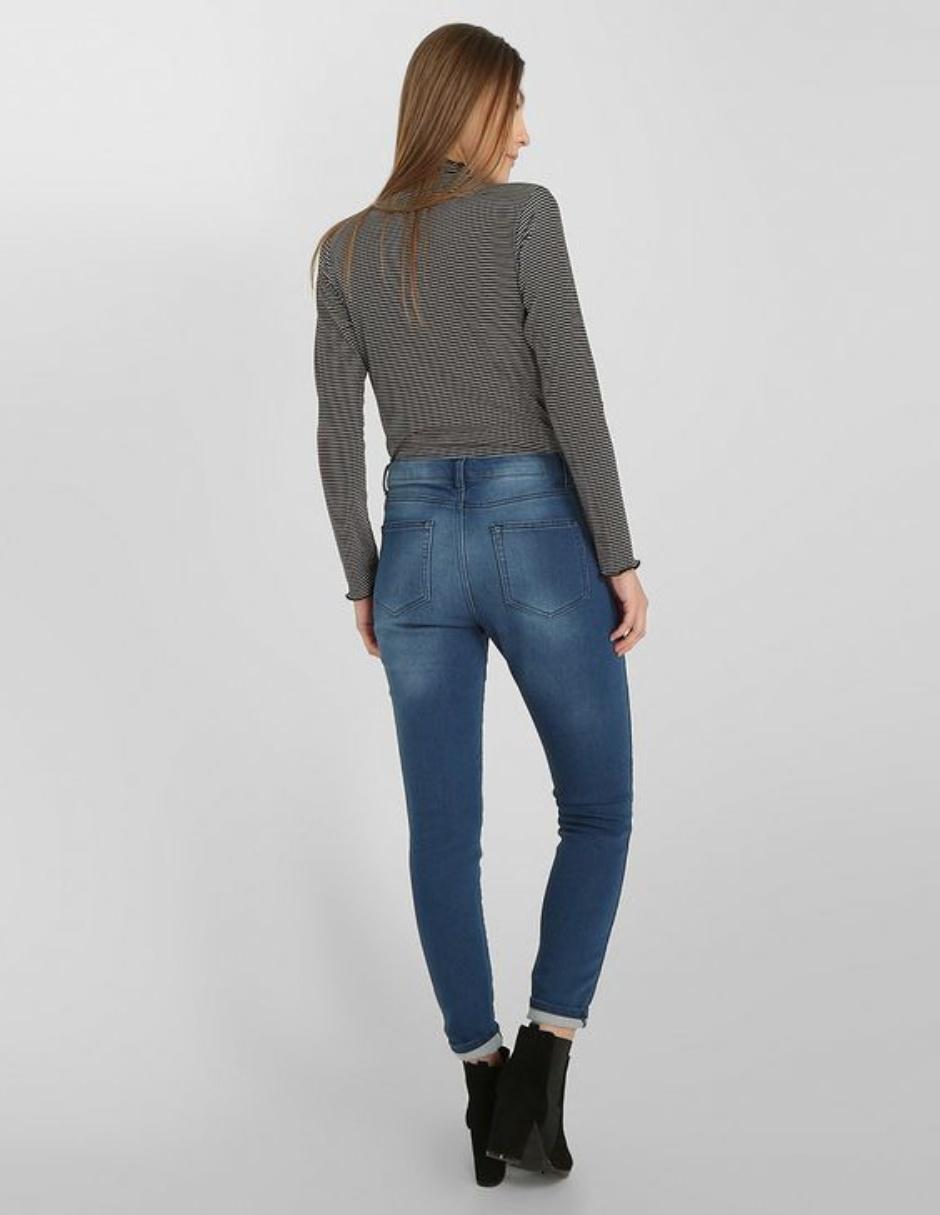 Jeans skinny corte cintura para mujer 6
