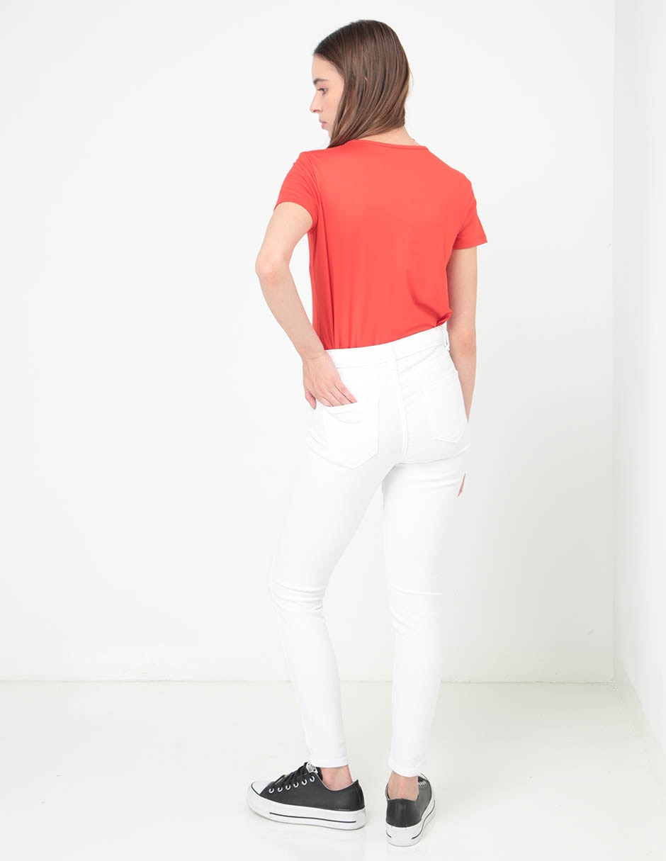 Jeans skinny corte cintura para mujer 2