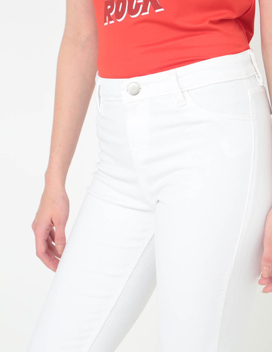Jeans skinny corte cintura para mujer 4