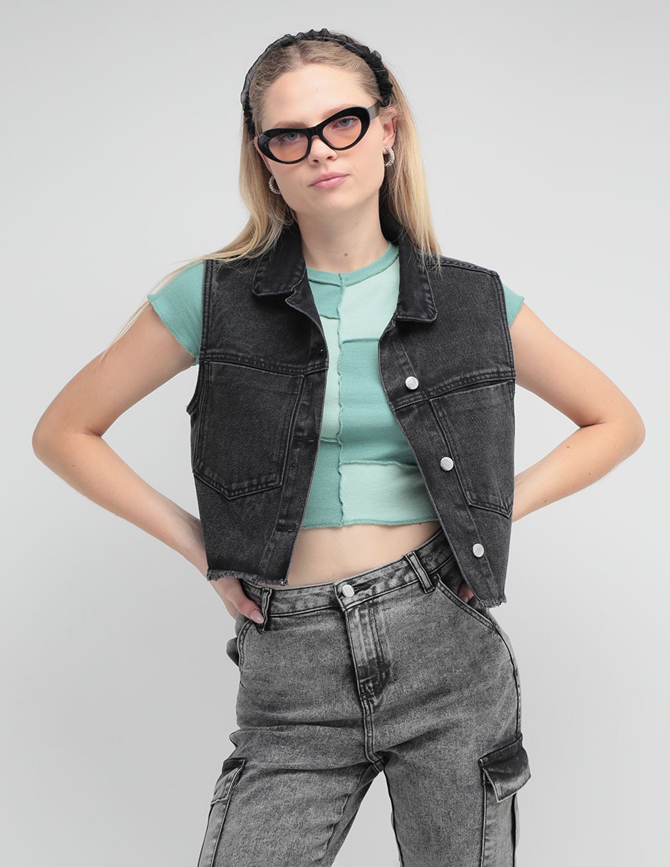 Chaleco De Mezclilla Mujer Suburbia Suburbia Shop Chaleco Chalecos - Main Image