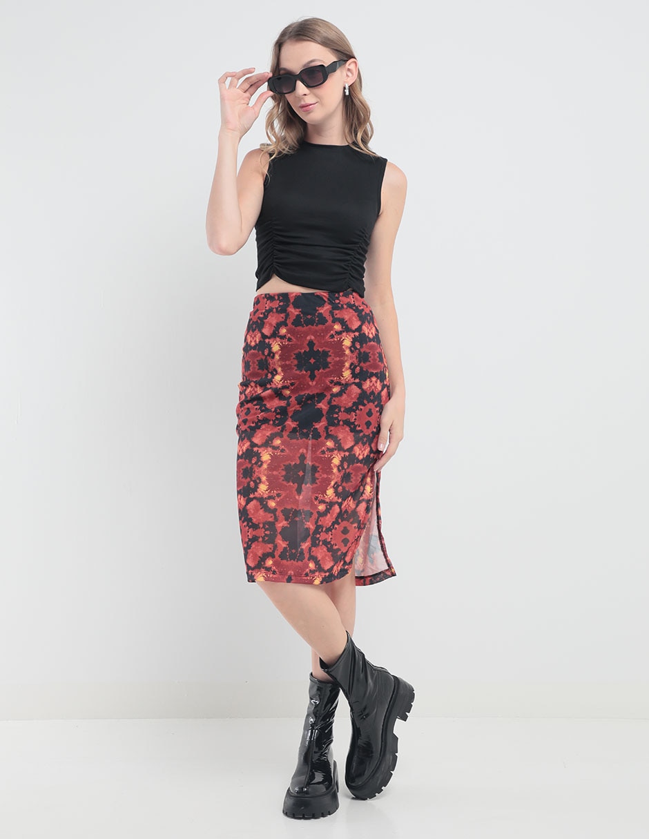 Falda midi cintura alta 3
