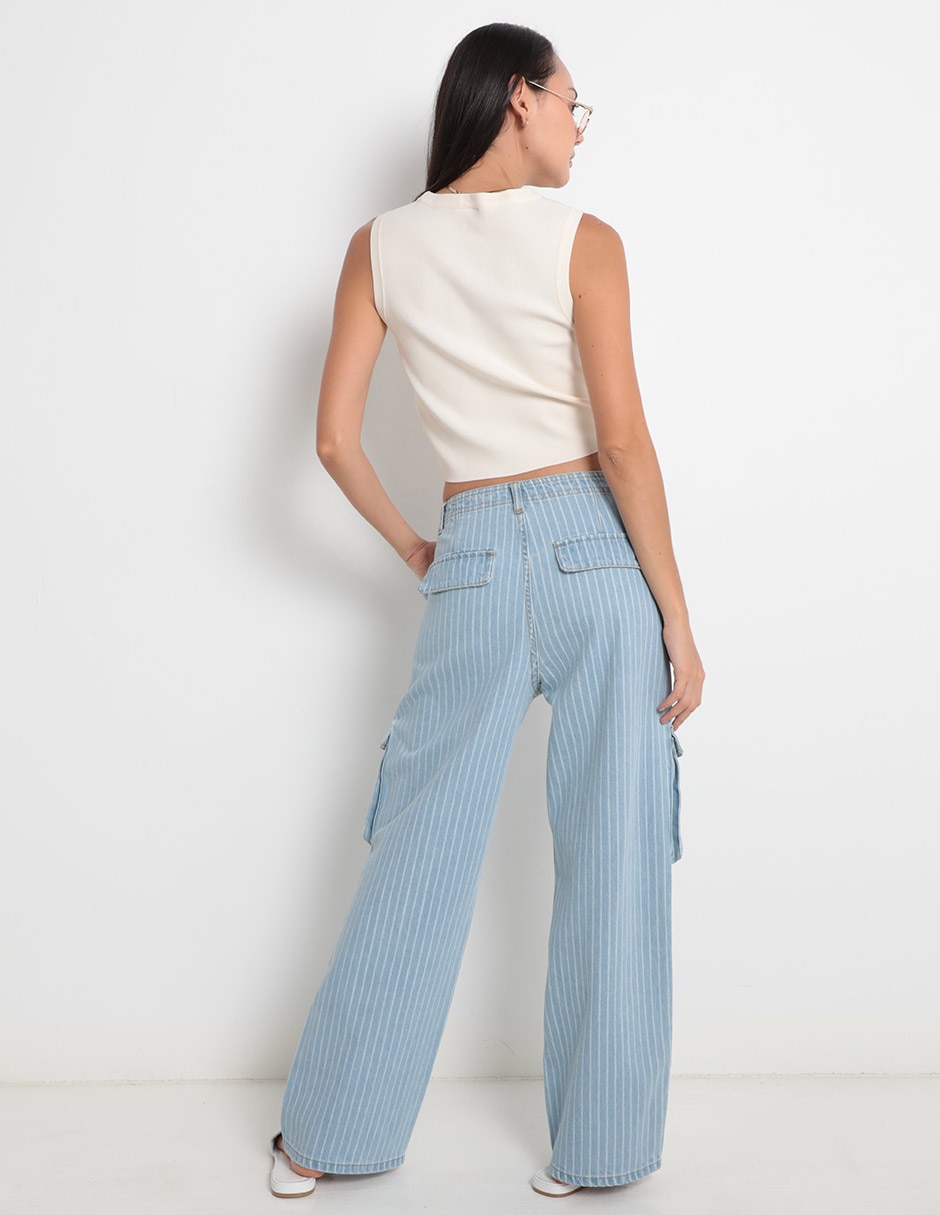 Jeans bota corte cintura para mujer 2