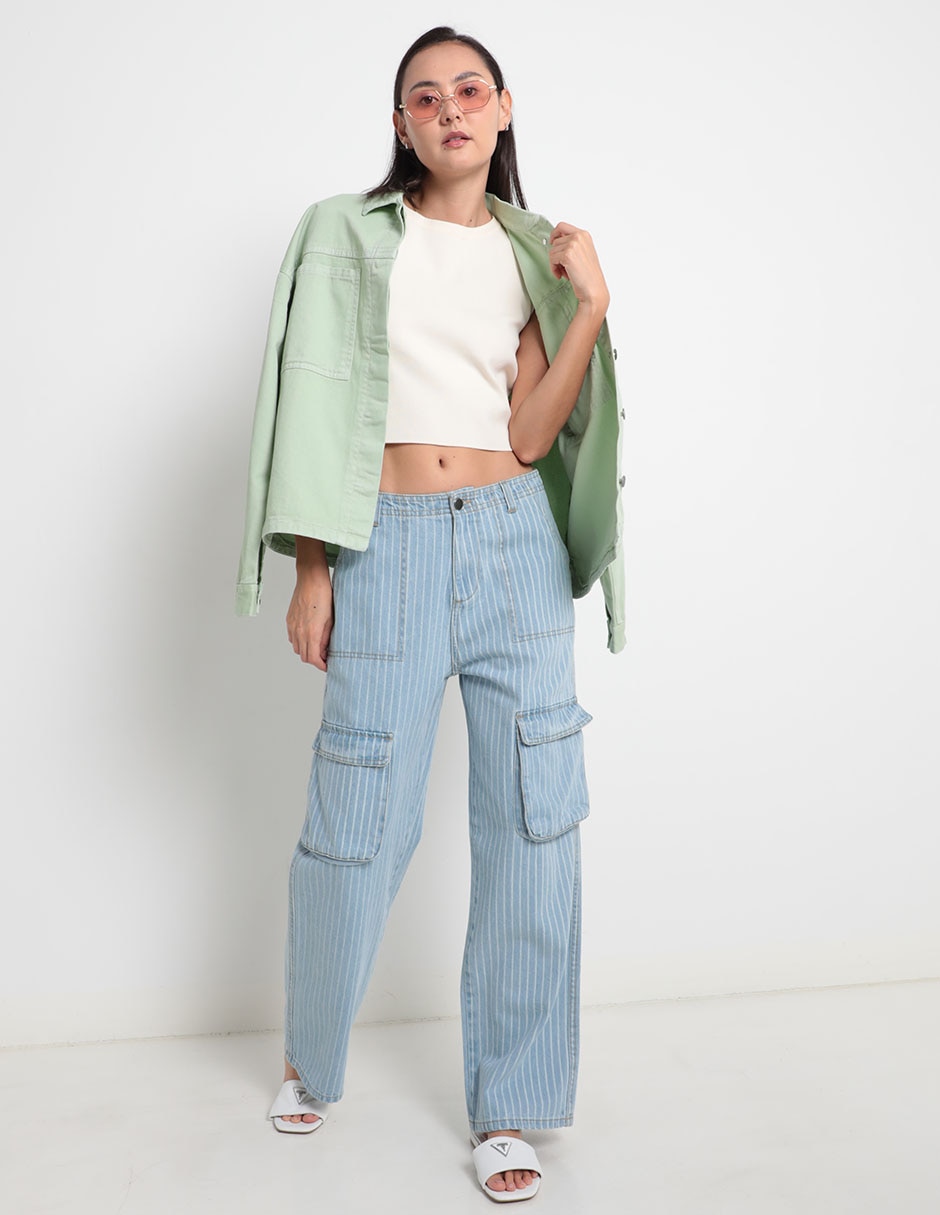Jeans bota corte cintura para mujer 3