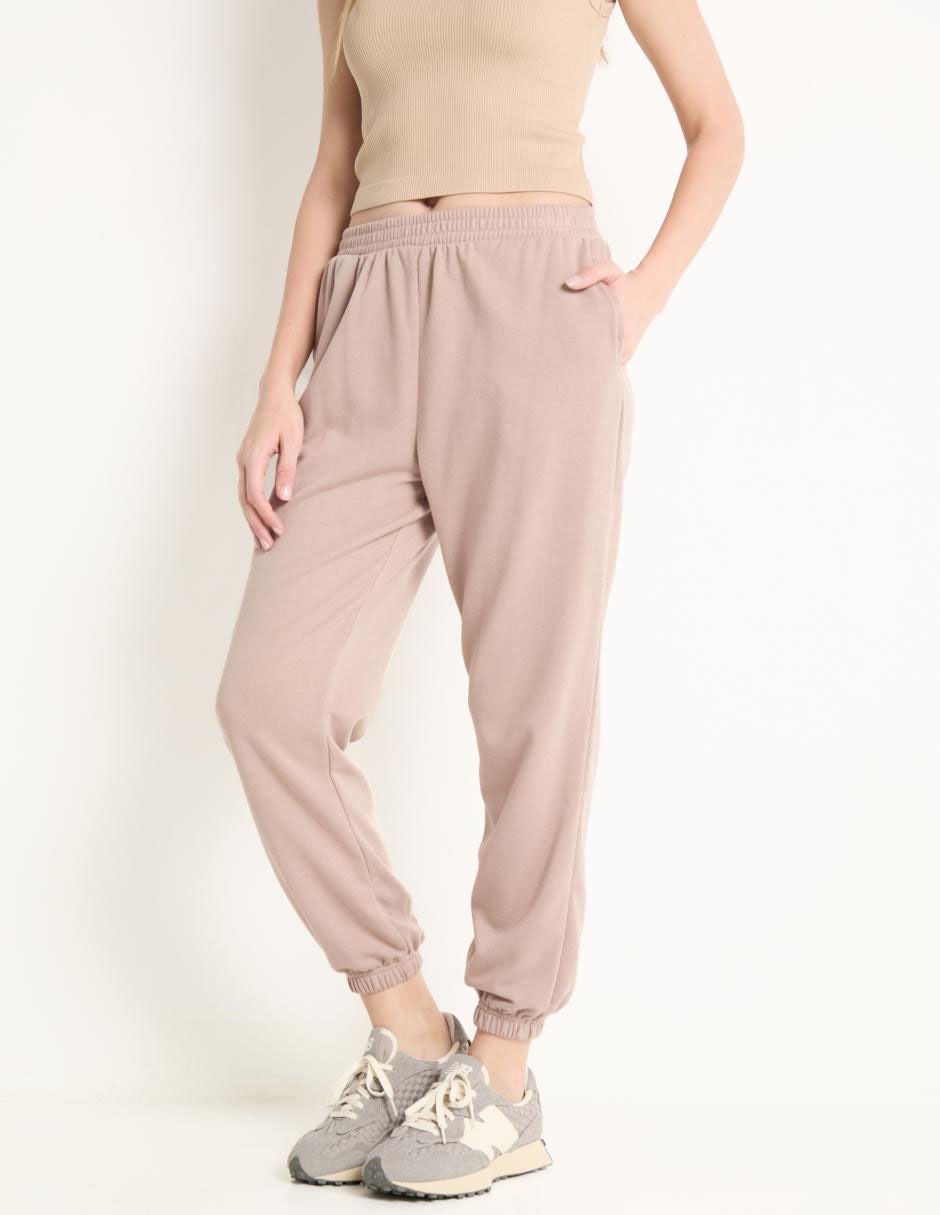 Pants regular con elástico para mujer