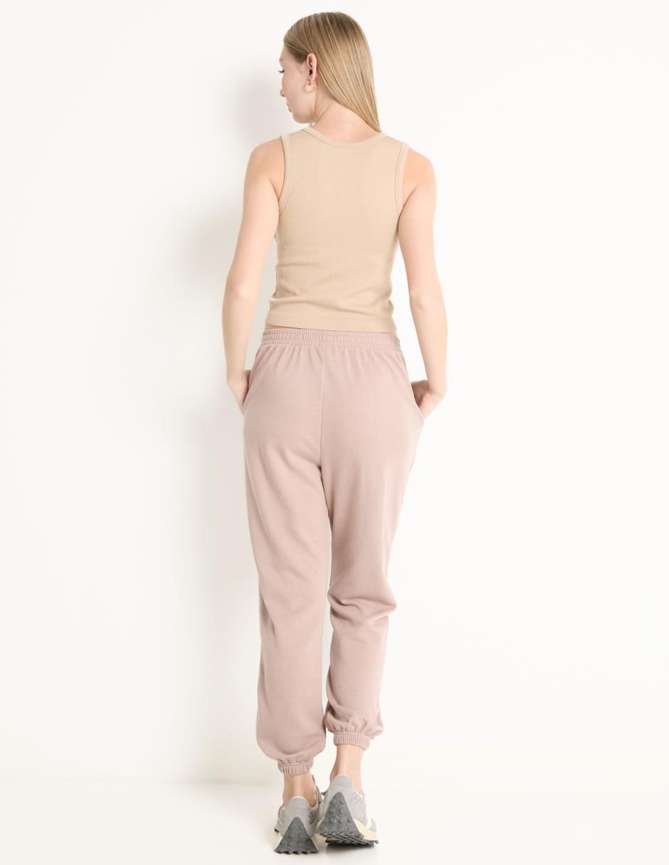 Pants regular con elástico para mujer 2