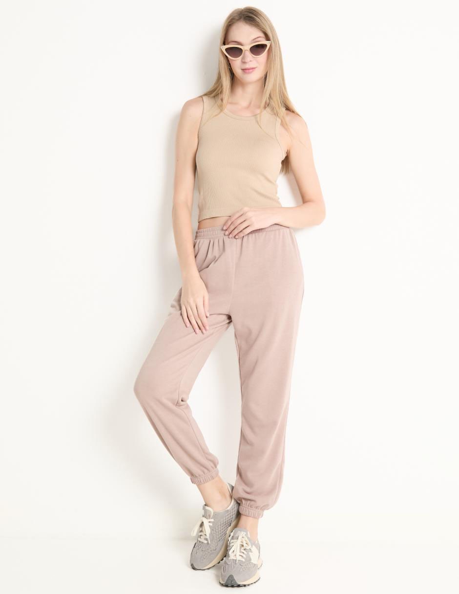Pants regular con elástico para mujer 3