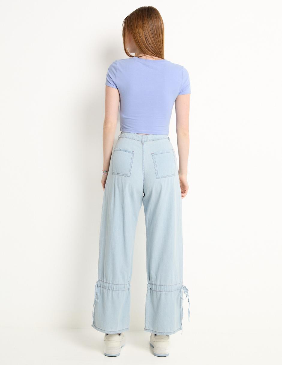 Jeans relaxed straight corte cintura alta para mujer 2