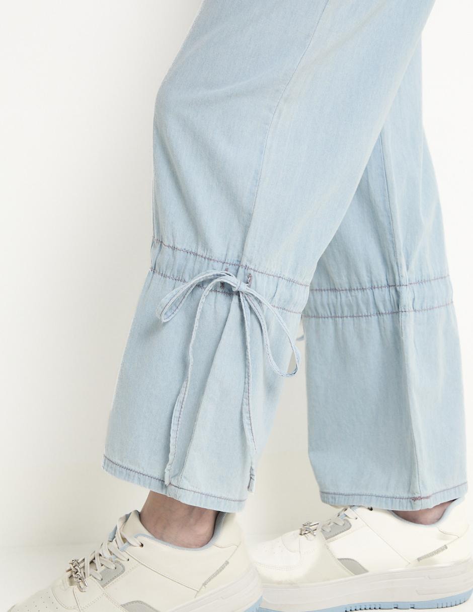 Jeans relaxed straight corte cintura alta para mujer 5