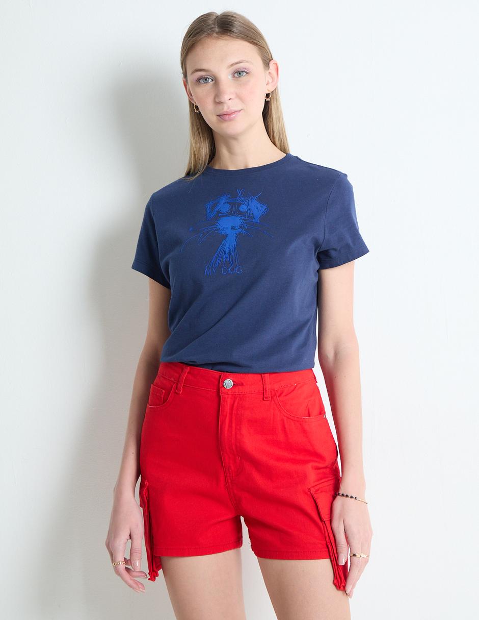 Playera manga corta cuello redondo para mujer Playera manga corta cuello redondo para mujer