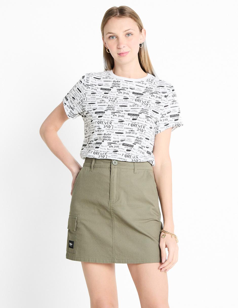 Playera manga corta cuello redondo para mujer 1