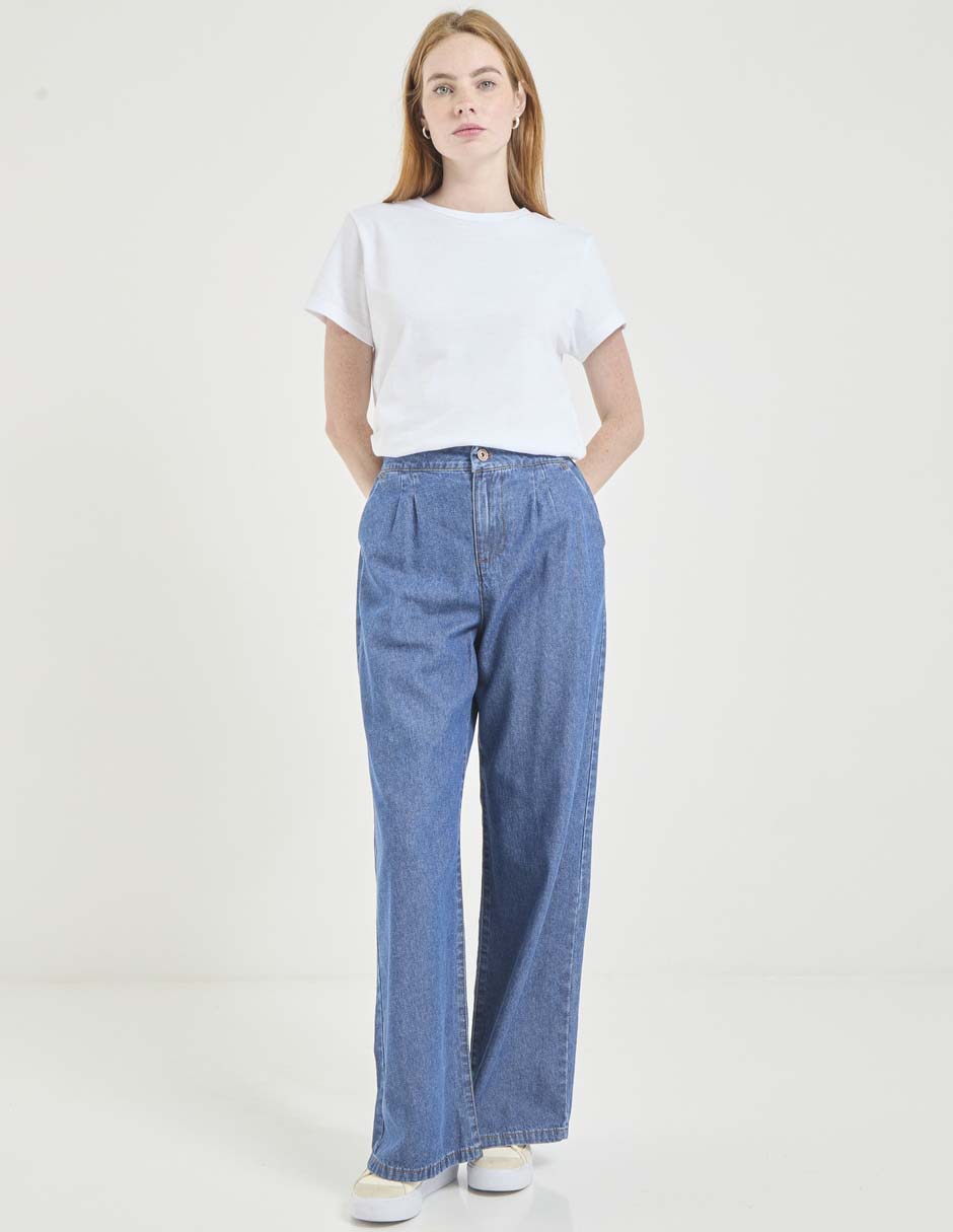 Jeans relaxed wide leg para mujer 3