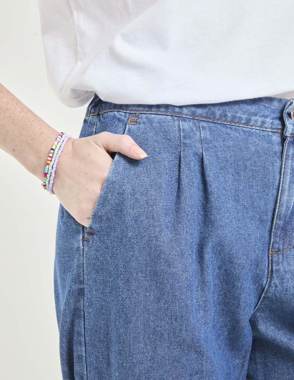 Jeans relaxed wide leg para mujer 4